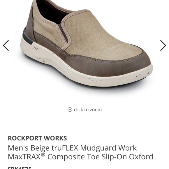 ROCKPORT WORKS
Men's Beige truFLEX Mudguard Work MaxTRAX®  US Size 9 - Picture 9 of 9